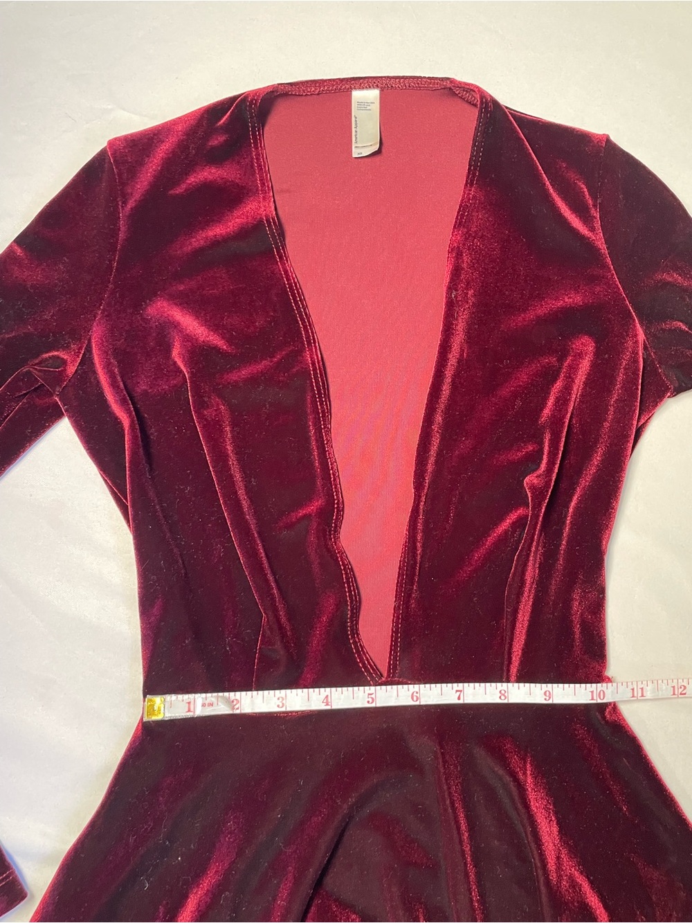 American Apparel Dress Women XS V Neck Skater Long Sleeve Indie Sleaze EUC - Picture 5 of 8